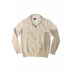 NEW FEDELI men's long sleeve zip sweater in beige